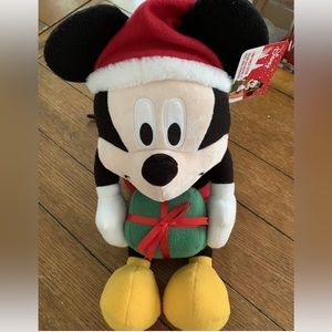 New Mickey Mouse Disney Stuffed Animal Christmas Collectible 14” Shelf Sitter
